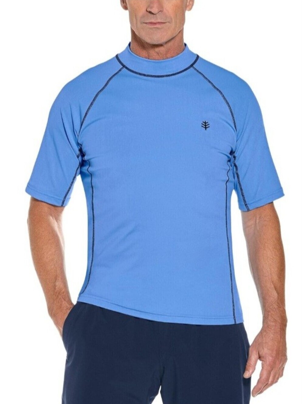 COOLIBAR "TULUM" SWIM SHIRT UPD 50+ UV PROTECTION. SIZE LARGE.. BLUE.